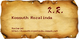Kossuth Rozalinda névjegykártya
